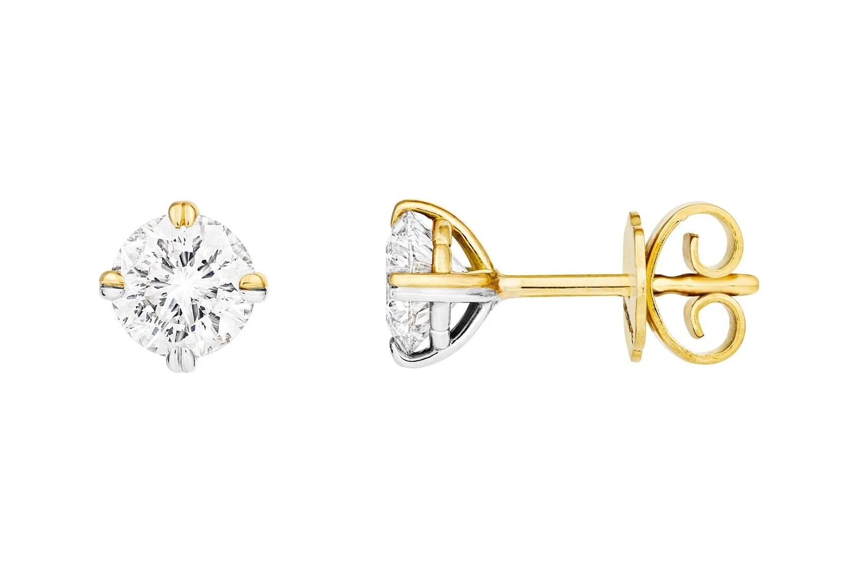 Ohrstecker Atelier Wempe 137 von Wempe in Platin und Gelbgold mit Diamanten im Wempe-Cut